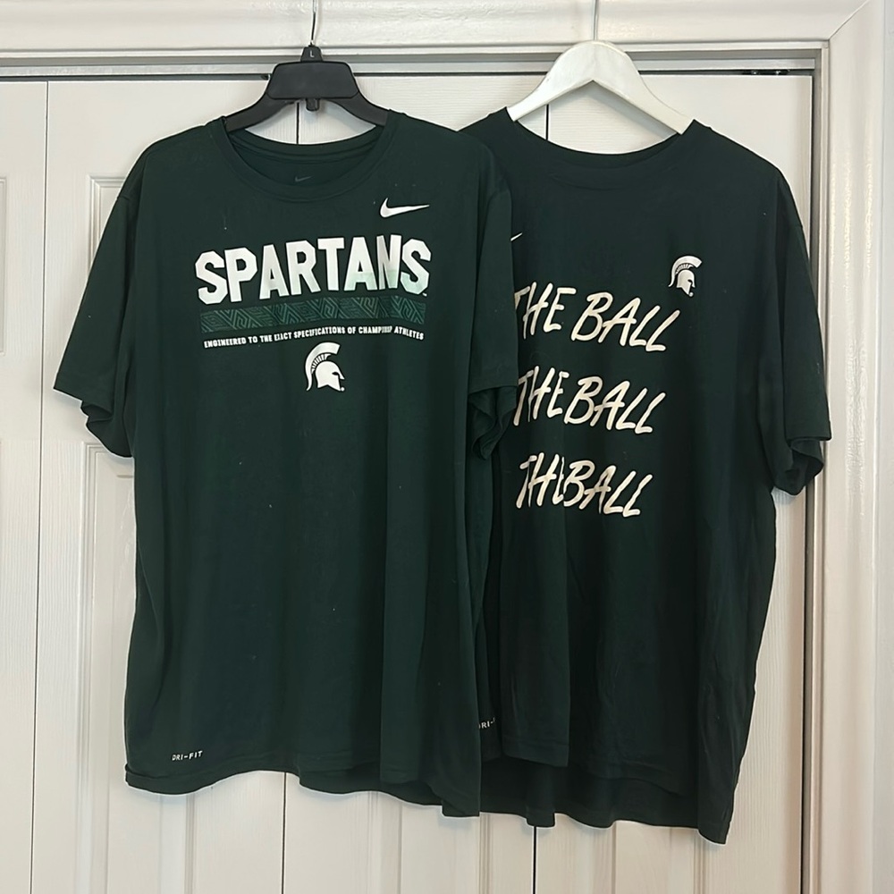 Nike drifit Michigan state short sleeve shirts XXL green MSU